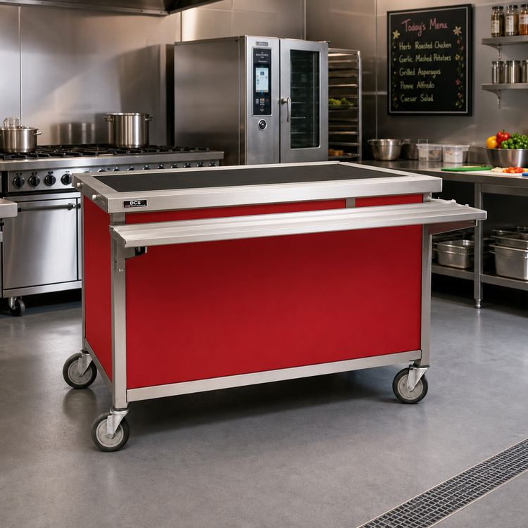 Product image #2 for Director's Choice DCS6-HS 96" Mobile Heated Surface Unit with Holly Berry Red Panel