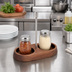 Thumbnail image #3 for American Metalcraft Parker Collection Acacia Wood Condiment Caddy