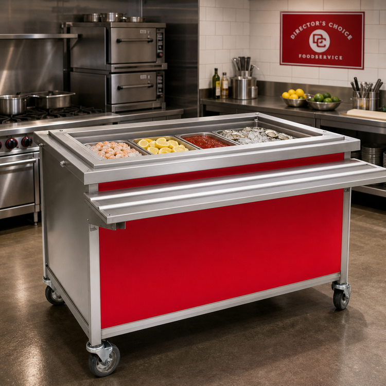 Product image #2 for Director's Choice DCS4-CFUI 64" Mobile Iced Cold Pan Unit with 4-Pan Capacity