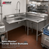 Thumbnail image #2 for Eagle Group Spec-Master Corner Soiled Dishtable with 20 x 20 x 5 Pre-Rinse Sink