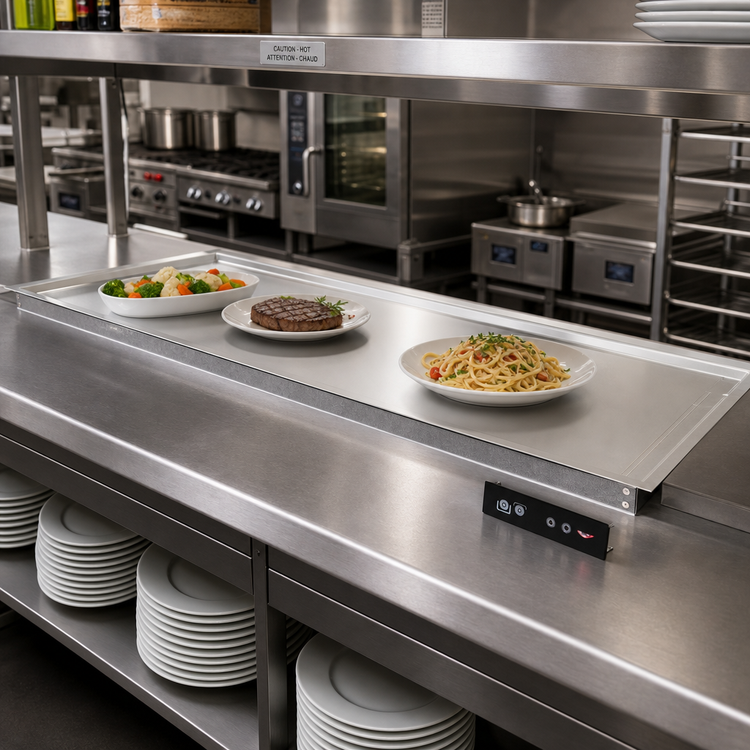 Product image #2 for Vollrath 62-Inch Drop-In Recessed Heated Shelf with Dual Warming Zones, Stainless Steel, 120V