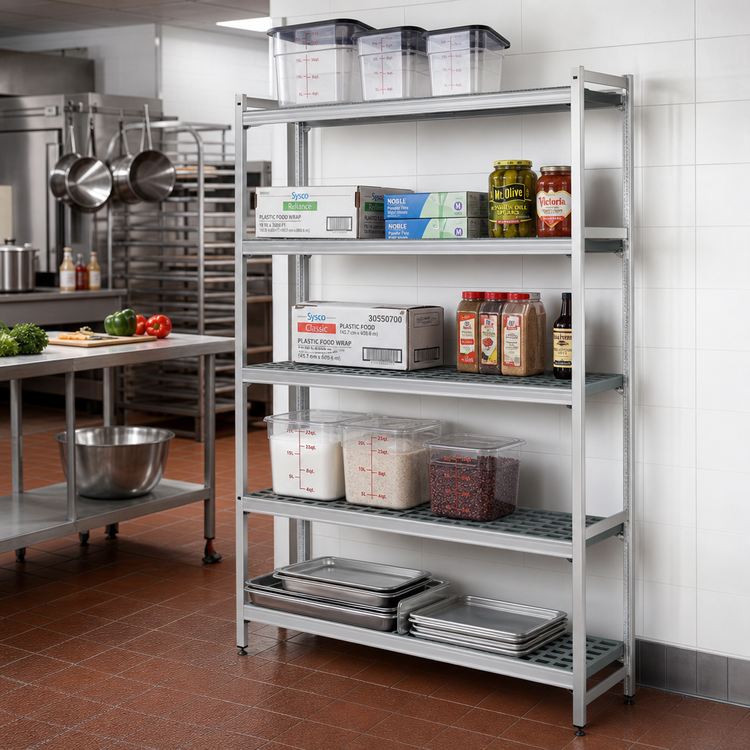Product image #2 for Fermostock 5-Tier Add-On Polymer Shelving Expansion Kit, 52 x 22 x 83 Inches, Gray