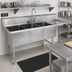 Thumbnail image #2 for John Boos B-Series 3-Compartment Stainless Steel Sink with Right Drainboard, 76-3/16