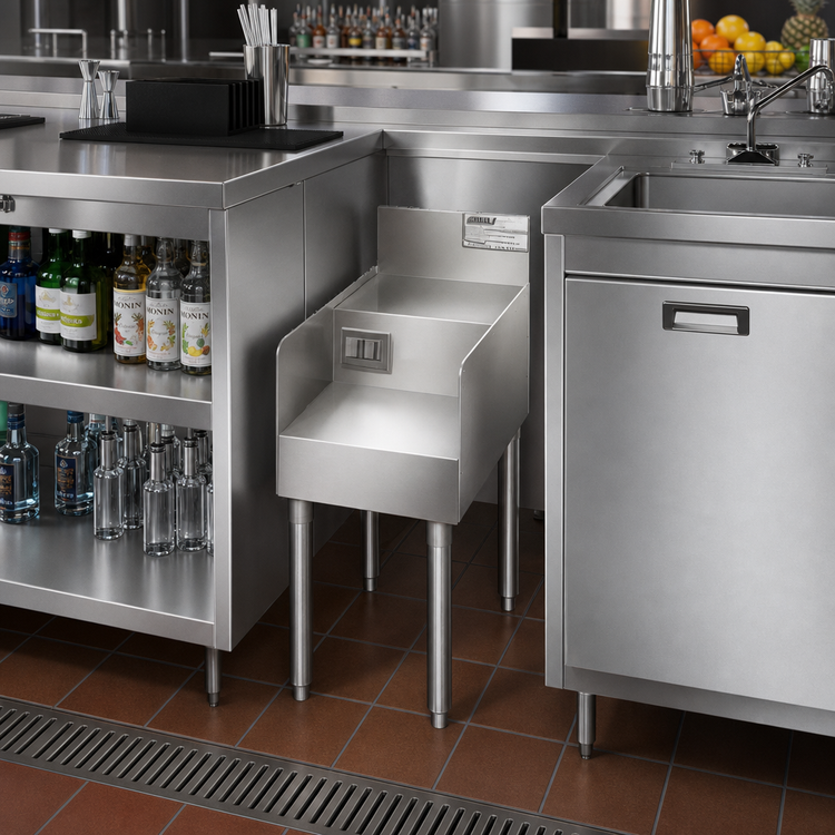 Product image #2 for Eagle Group 2200 Series Underbar Single Step-Down Blender Station Add-On Unit, 12" W x 23-1/2" D