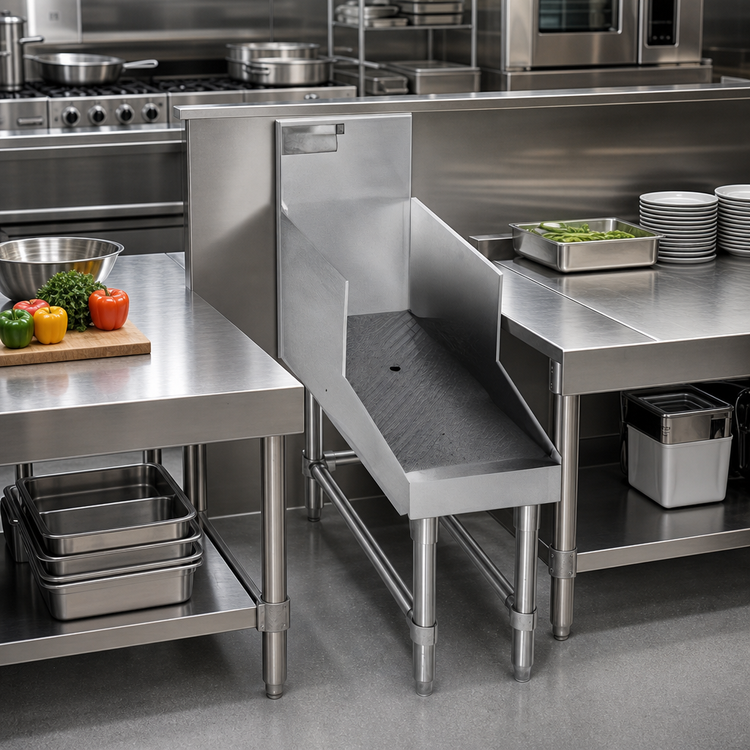Product image #2 for Spec-Bar 24" x 24" Recessed Stainless Steel Workboard for 19" Equipment