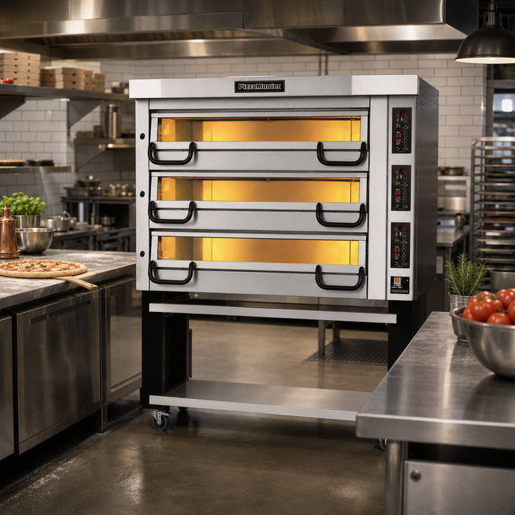 Product image #2 for PizzaMaster PM 723ED 3-Deck Electric Pizza Oven with Ceramic Clay Stones