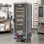 Thumbnail image #2 for Metro C5 Insulation Armour C539-CFC-4-GY Mobile Combination Heated Holding & Proofing Cabinet, Full-Height, Clear Door, 18 Sheet Pan Capacity
