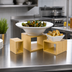 Thumbnail image #2 for American Metalcraft 3-Piece Natural Bamboo Square Open Frame Buffet Riser Set