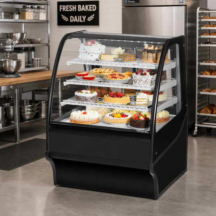 Product image #3 for True TDM-R-36-GE/GE-S-S 36-1/4-Inch Curved Glass Refrigerated Bakery Display Case, Stainless Steel