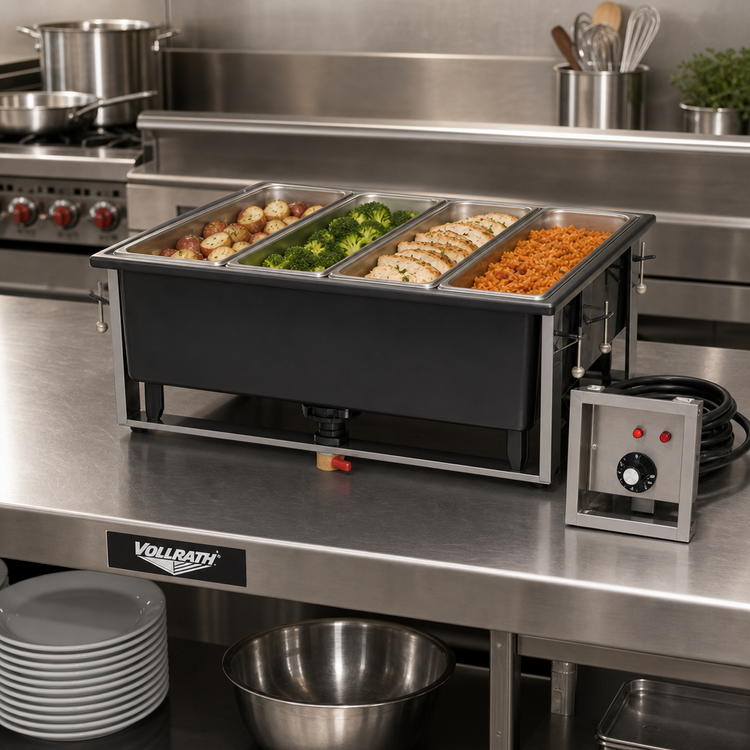 Product image #2 for Vollrath Cayenne 4-Pan 1/3-Size Top-Mount Drop-In Electric Hot Well Warmer