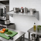 Thumbnail image #2 for Klinger's Trading WS1624 24-Inch W x 16-Inch D 18-Gauge 400 Series Stainless Steel Wall-Mounted Shelf