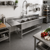Thumbnail image #2 for John Boos Pro-Bowl 4-Compartment Sink with Left and Right Drainboards, 18 x 18 x 14 Inches Bowls, 14-Gauge Stainless Steel