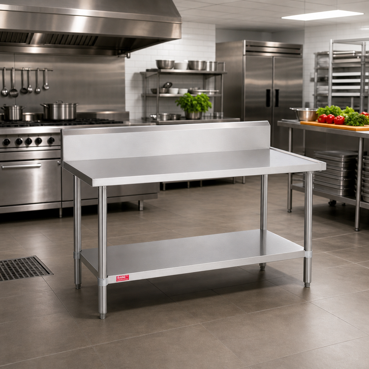 Product image #2 for Duke 314S-2448-10R Stainless Steel Work Table with 10-Inch Riser and Undershelf, 24 x 48 Inches