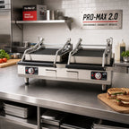 Thumbnail image #2 for Star (Middleby) Pro-Max 2.0 PGC28IE 28-Inch Countertop Panini Sandwich Grill with Grooved Cast Iron Plates, Electronic Timer, Dual Top Plate