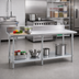 Thumbnail image #2 for Advance Tabco 120-Inch x 24-Inch Stainless Steel Work Table with 5-Inch Backsplash and Galvanized Undershelf