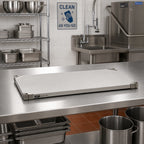 Thumbnail image #2 for Metro Super Erecta 1460NFS Solid Type 304 Stainless Steel Shelf, 60 x 14 Inches, 600-lb Capacity, Raised Edge