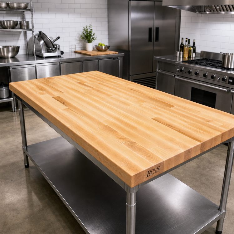 Product image #2 for John Boos Boos Block 48 x 30 x 1-1/2 Inch Kitchen Countertop, Blended Edge Grain Northern Hard Rock Maple, Penetrating Oil Finish