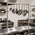 Thumbnail image #3 for 72-Inch Adjustable Table-Mount Pot Rack with Straight Bar and Double-Pronged Hooks