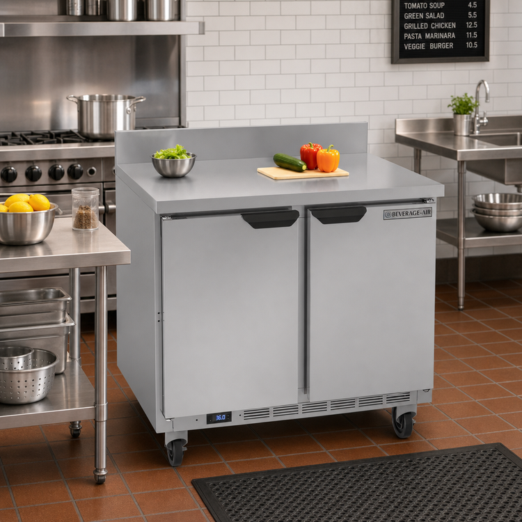 Product image #3 for Beverage-Air WTR36AHC 36-Inch Two-Section Worktop Refrigerator with Solid Doors, 8.5 Cu. Ft.