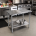 Thumbnail image #2 for John Boos Stallion 30 x 24 Inch 14-Gauge Stainless Steel Top Work Table with Galvanized Legs and Adjustable Undershelf