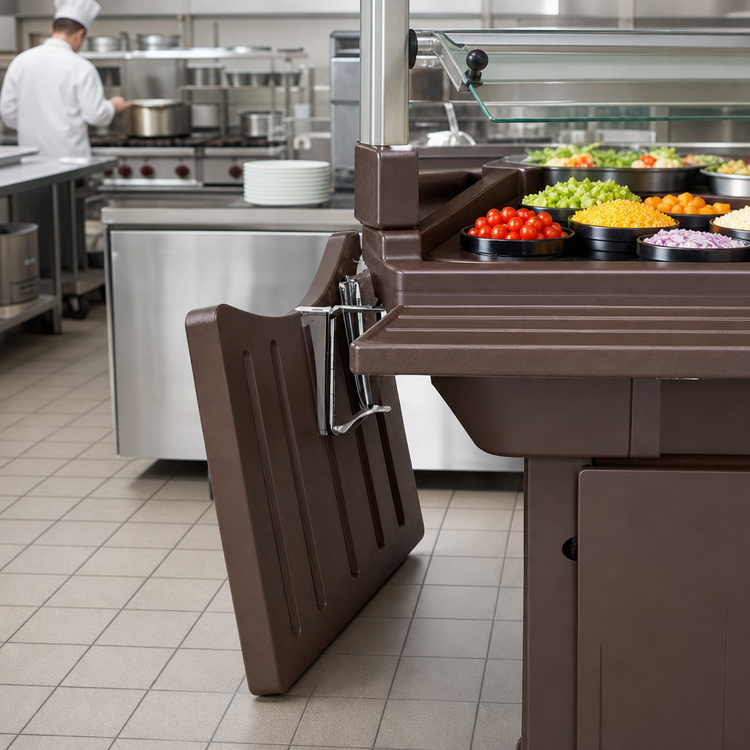 Product image #2 for Carlisle Maximizer Food Bar Drop-Down End Shelf, 17-5/8 x 25 Inch, Brown Polyethylene