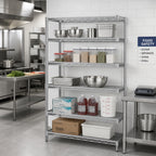Thumbnail image #2 for Eagle Group A5-74-2448S 5-Tier Add-On Wire Shelving Unit, 48"W x 24"D x 74"H, Stainless Steel Finish