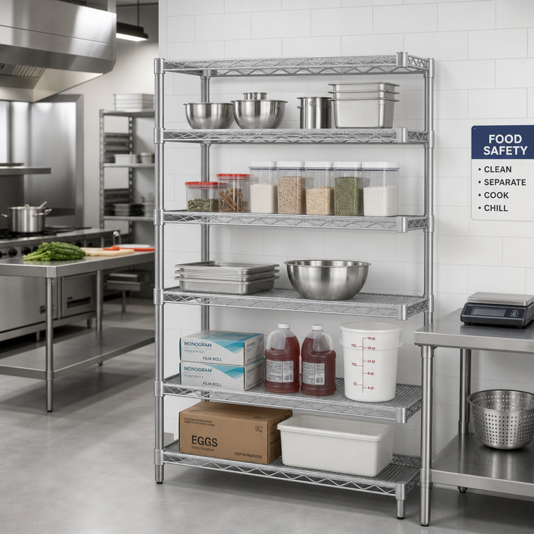 Product image #2 for Eagle Group 5-Tier Add-On Wire Shelving Unit with QuadTruss, 48 x 24 x 74 Inches, Stainless Steel Finish
