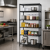 Thumbnail image #2 for Quantum 5-Shelf Wire Shelving Starter Kit, 36W x 18D x 63H, Black Epoxy Antimicrobial Finish