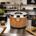 Thumbnail image #2 for Thunder Group 60-Cup Insulated Sushi Rice Container with Woodgrain Finish and Stainless Steel Cover & Lining