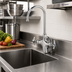 Thumbnail image #2 for T&S Brass B-0316 Double Pantry Faucet with Swivel Gooseneck Nozzle, Deck Mounted