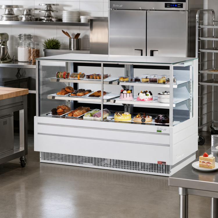 Product image #2 for Turbo Air 72-1/2-Inch Right Refrigerated / Left Dry Full-Service See-Thru Display Case
