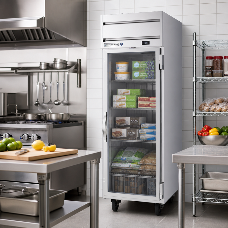 Product image #2 for Beverage-Air Horizon Series 21.06 Cu. Ft. One-Section Reach-In Glass Door Freezer, Top-Mounted Self-Contained Refrigeration