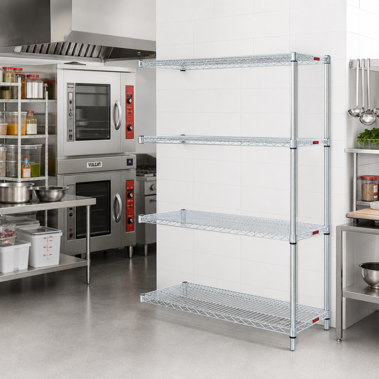 Product image #2 for EAGLEbrite 4-Tier Add-On Wire Shelving Unit, 36 x 24 x 74 Inches, Zinc Finish