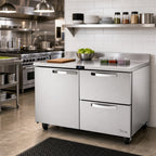 Thumbnail image #2 for True Mfg. - General Foodservice SPEC SERIES TWT-48D-2-HC~SPEC3 48-Inch Two-Section Stainless Steel Worktop Refrigerator, 1 Door/2 Drawers