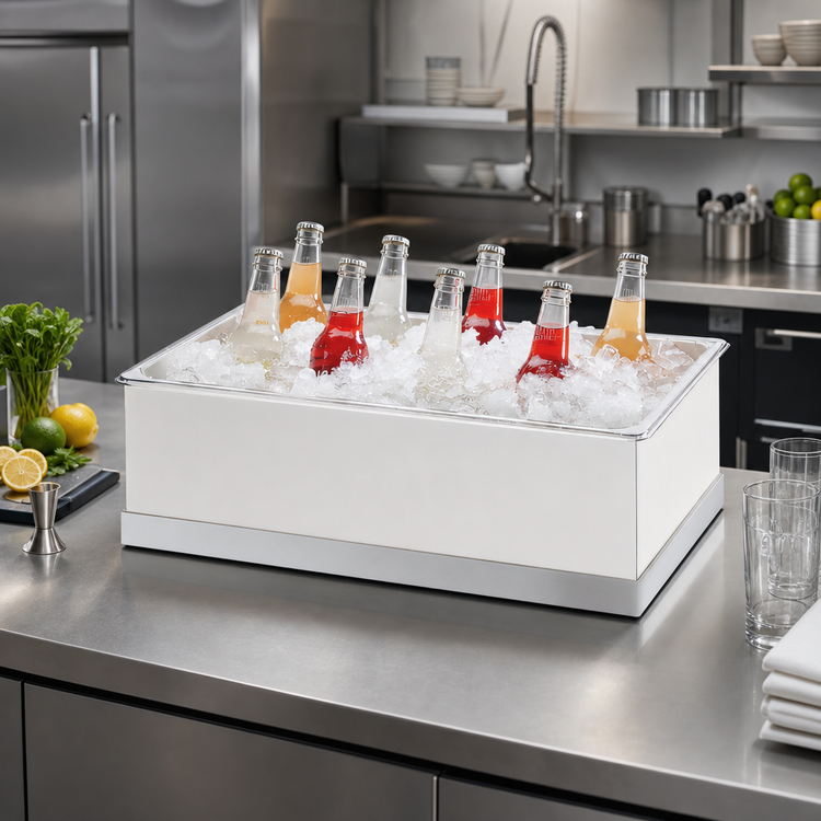 Product image #2 for Luxe Rectangular Ice Housing with Polycarbonate Bin and White Metal Frame