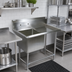 Thumbnail image #2 for John Boos Pro-Bowl 1-Compartment Stainless Steel Sink with 24-Inch Right-Hand Drainboard and 10-Inch Backsplash