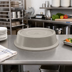 Thumbnail image #3 for Cambro 91VSNH191 Round Fiberglass Plate Cover, 9-1/8-Inch, No Vent Hole, Granite Gray Case of 12