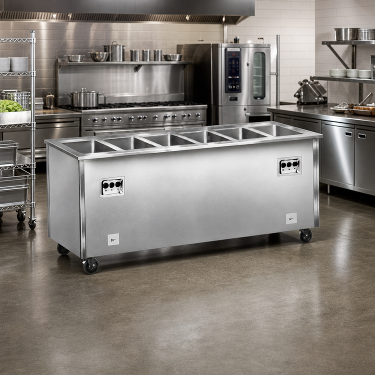 Product image #2 for Vollrath 4-Series Signature Server 6-Well Hot Food Serving Counter with Enclosed Base and Stainless Steel Top, 88 Inch x 28 Inch, 34-Inch High