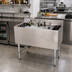 Thumbnail image #2 for Omcan 36-Inch Freestanding Stainless Steel Bar Ice Bin with 12-Inch Deep Bowl, Bottle Holder, and 3-Inch Backsplash