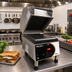 Thumbnail image #2 for Nemco PaniniPro Countertop Commercial Panini Press with Grooved Top & Smooth Bottom, 240V