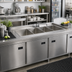 Thumbnail image #2 for Underbar Drop-In 4-Compartment Bar Sink with Marine Edge, 42 Inch Wide, Stainless Steel