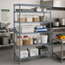 Thumbnail image #2 for Quantum Gray Epoxy Antimicrobial Wire Shelving Starter Kit with 5 Shelves, 36 Inch W x 14 Inch D x 86 Inch H