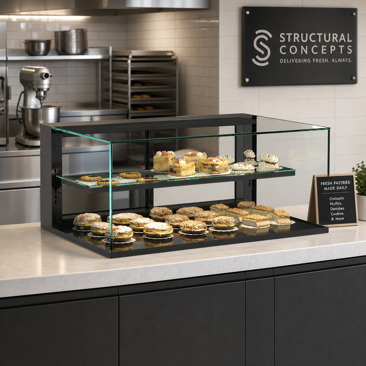 Product image #2 for Structural Concepts Reveal® Countertop Full-Service Non-Refrigerated Pastry Display Case, 35-3/4 Inch