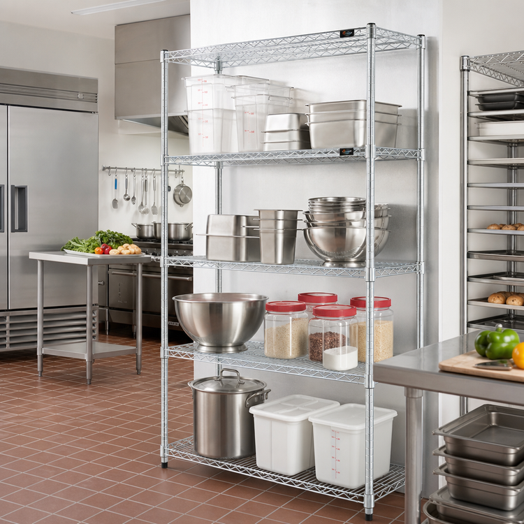 Product image #2 for EAGLEbrite 4-Tier Wire Add-On Shelving Unit, 30W x 24D x 63H, Zinc Finish