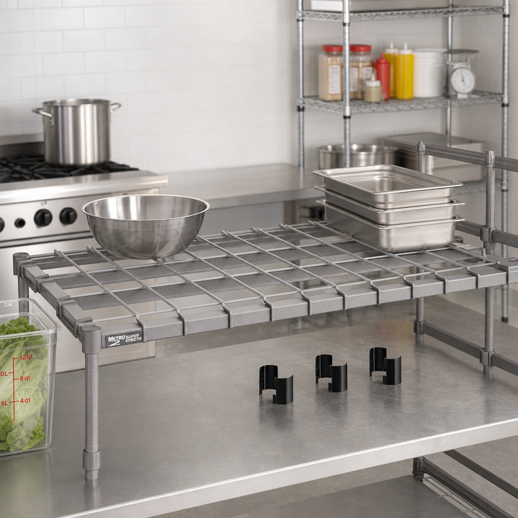 Product image #2 for Metro Super Erecta 42" x 24" Wire Deck Dunnage Shelf, Metroseal Gray Epoxy-Coated, 1,300 lb Capacity