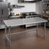 Thumbnail image #2 for Eagle Spec-Master Stainless Steel Work Table, 84 x 36 Inches, Open Base with Crossrails