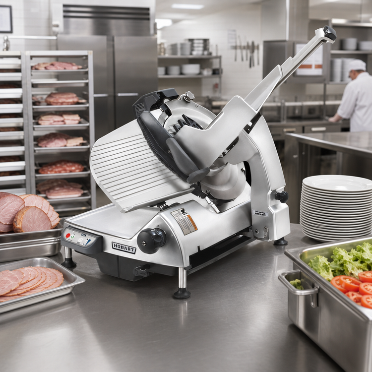 Product image #2 for Hobart HS9N-HV50C Heavy-Duty Automatic Meat Slicer, 13-Inch CleanCut Knife, 220-240V, 50 Hz, Non-Removable Knife