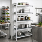 Thumbnail image #2 for Fermod Fermostock 5R35A83-CE 5-Tier Corner Expansion Polymer Shelving Unit, 83"H x 35"W x 14"D
