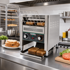 Thumbnail image #2 for Winco Spectrum™ ECT-300 Electric Countertop Horizontal Conveyor Toaster, 300 Slices/Hour, Variable Speed, Dual Heating, 120V