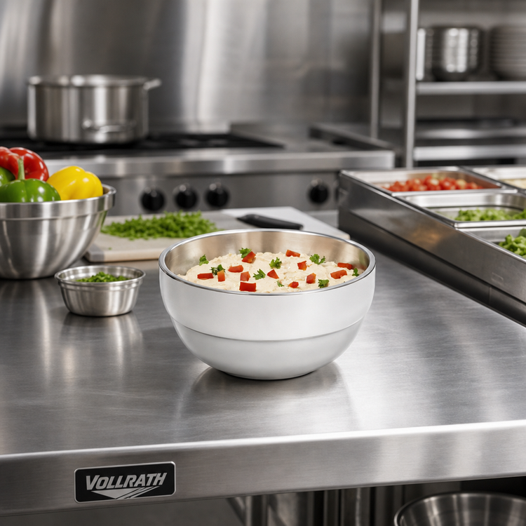Product image #2 for Vollrath 3/4 Quart Double Wall Round Serving Bowl, Stainless Steel